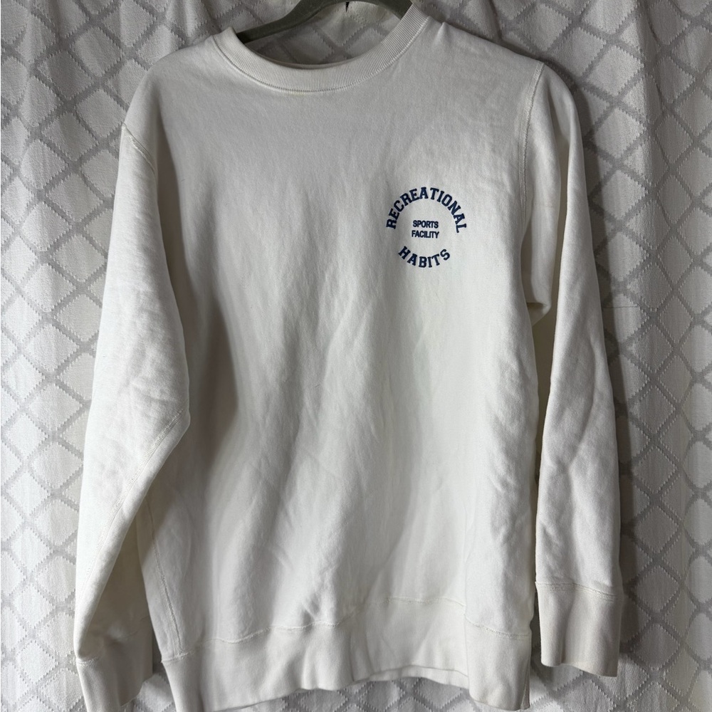 Recreational Habits White Crewneck Sweater for Men